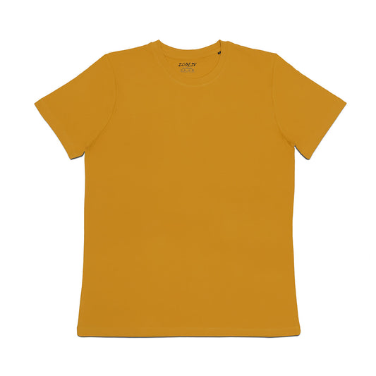 Men Combed Cotton Essential Yellow Tee/T-shirt