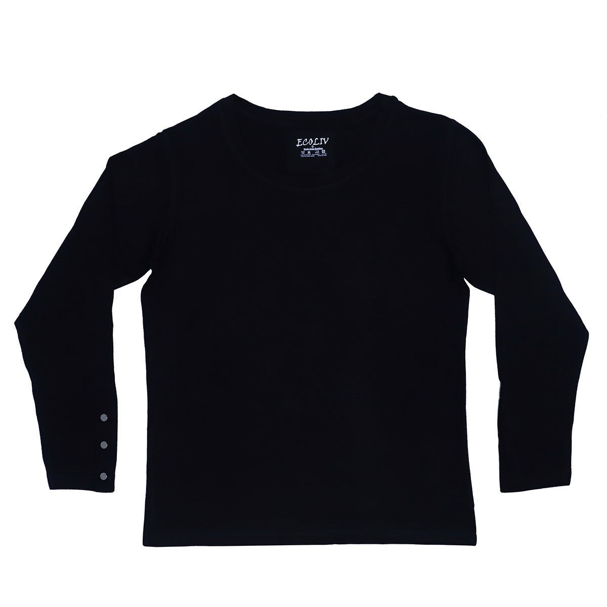 Organic Bamboo Black Long Sleeves Dual Season T-shirt