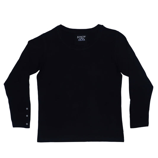 Organic Bamboo Black Long Sleeves Dual Season T-shirt